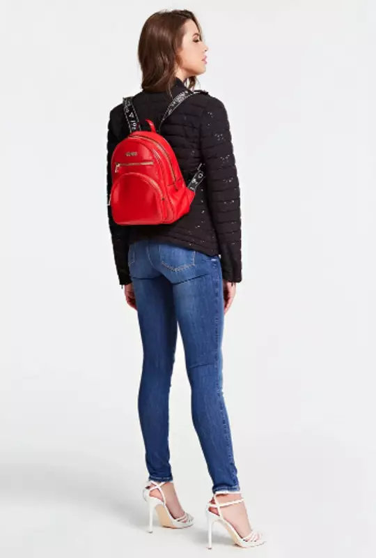 Backpacks Guess: Black and Red, White and Pink, Brown and Quilted Leather, Blue Denim, Silver and Other Models 23677_43