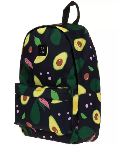 Zain Backpacks: ერთად avocado, corgs და მელაები, შავი და შინდისფერი მოდელები, ერთად raccats, flamingos და ბანანი, მიმოხილვა 23678_19