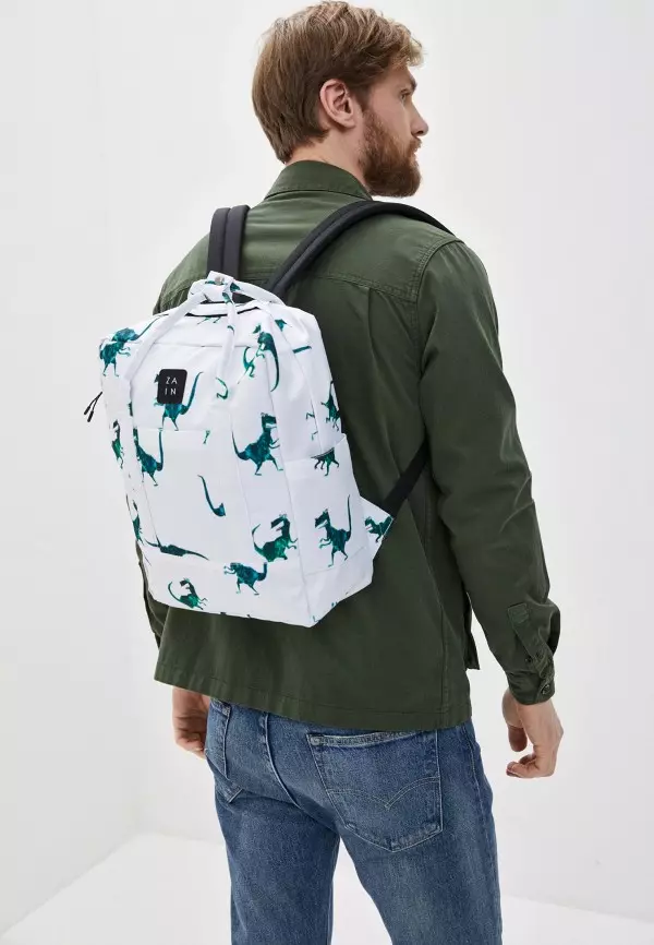 Zain Backpacks: dengan alpukat, corg dan rubah, model hitam dan burgundy, dengan raccats, flamingos dan pisang, ulasan 23678_40