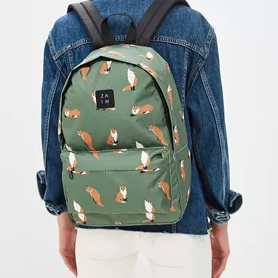 Zain Backpacks: dengan alpukat, corg dan rubah, model hitam dan burgundy, dengan raccats, flamingos dan pisang, ulasan 23678_7
