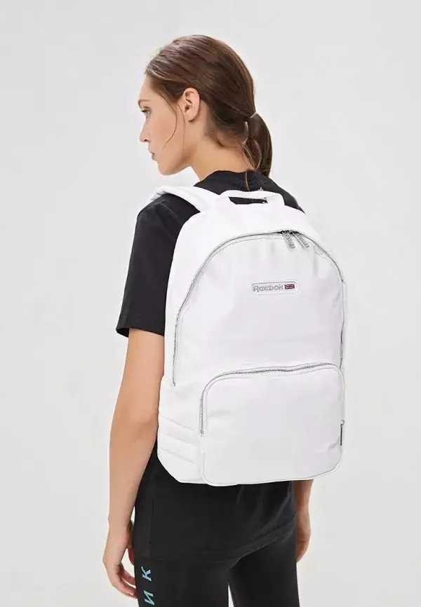 Reebok Backpack: Kvinde og Mænds Modeller. Hvid og sort, lyserød og blå, rygsæk tasker, faste sportsmodeller 23679_3