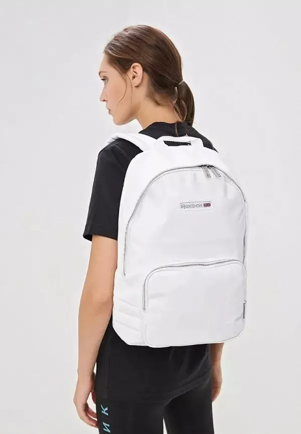 Reebok backpack: عورت ۽ مرد جي ماڊلز جي. اڇو ۽ ڪارو، گلابي ۽ نيري، backpack جون ٻوريون، فرم راندين ماڊلز 23679_3