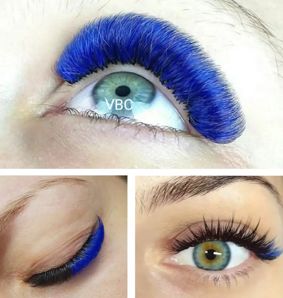 Instruction des cils bleues (21 photos): cils avec inserts et conseils noirs et bleus. Maquillage avec bleu dans les coins et avec l'addition de cils bleues 23758_5