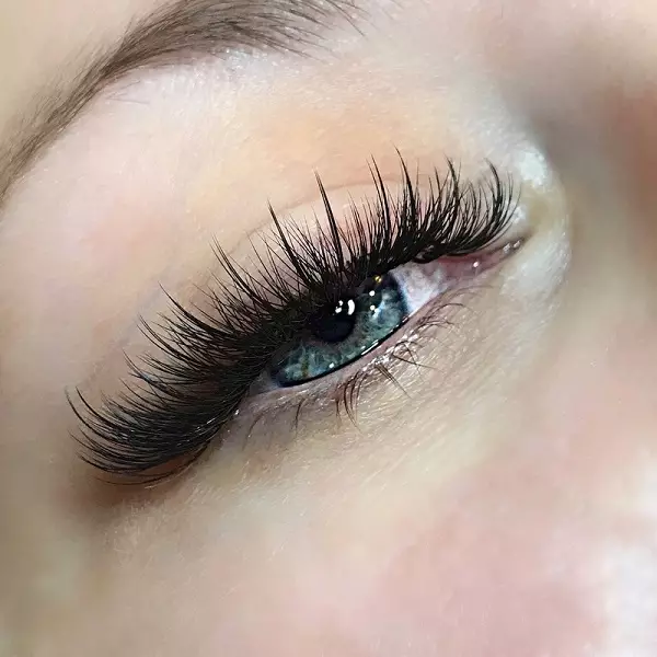 Eyelashes 4D (33 foto): Teknologi dan kesan pembentukan imbasan, kelantangan, dengan rhinestones dan tanpa, panjang dan lenturan 23780_19