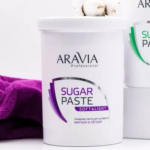 Prilepi za Shugaring Aravia Professional (34 fotografij): sladkorna pasta povprečne gostote v kartuši, druge vrste, njihova sestava. Kako uporabiti? Ocene 23887_10