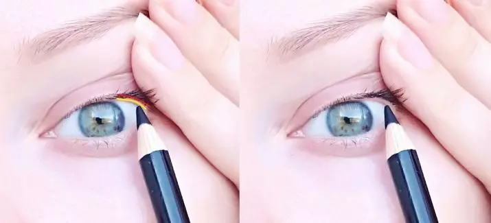 Wie malen Sie den Interinunz mit einem Bleistift? Wie zeichnet man eine feine Linie auf Ihre Augen zwischen Wimpern? Welche Art von Bleistift, um sich für Make-up zu wählen? 23960_10