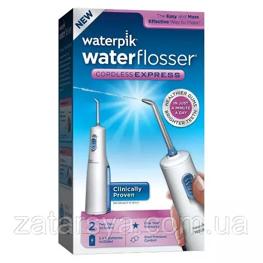 Irrigadores Waterpik: WP-100 E2 Ultra e WP-70 Classic, WP-660 E2 Ultra Professional e outros modelos para os dentes e cavidade oral, bocais, comentários 23984_32