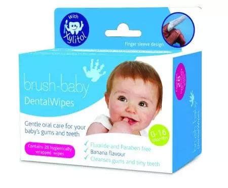 Ataques de limpieza dental en el niño: la elección del cepillo de dientes en el dedo del bebé, el uso de cepillos de silicona para bebés para bebés 24003_11