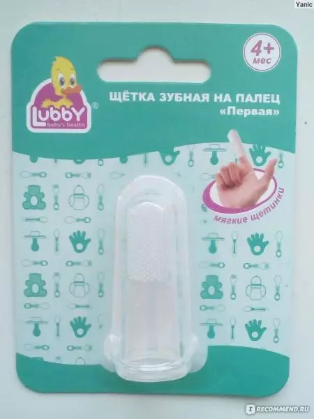 Sulmet e pastrimit të dhëmbëve në fëmijë: zgjedhja e furçës së dhëmbëve në gishtin e foshnjës, përdorimi i brushave të foshnjave silikoni për foshnjat 24003_8