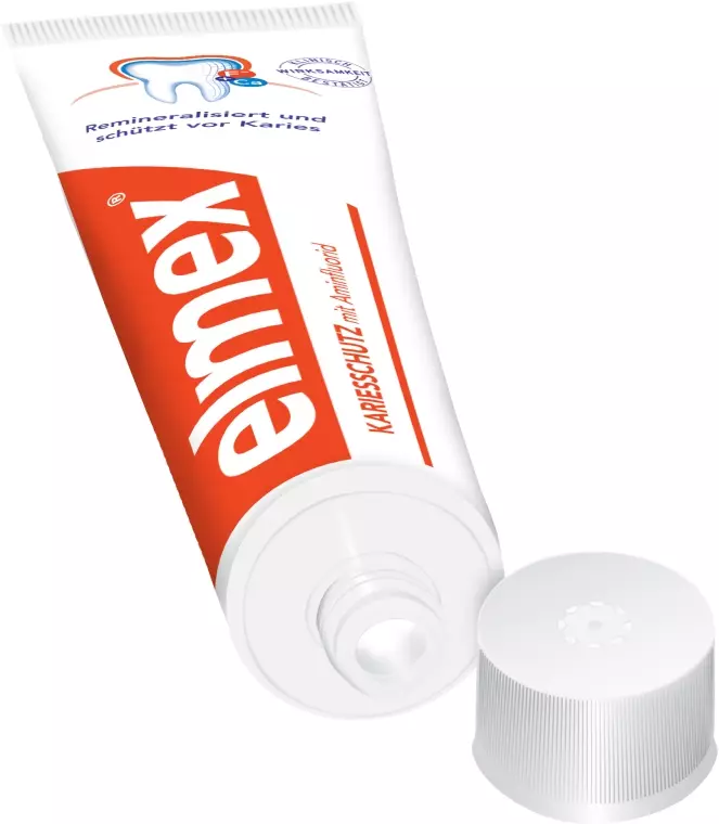 Елмекс паста за заби: Состав, чувствителен за чувствителни заби и заштита од кариес, тестенини со флуор од Финска, детски и возрасни, осврти 24031_12