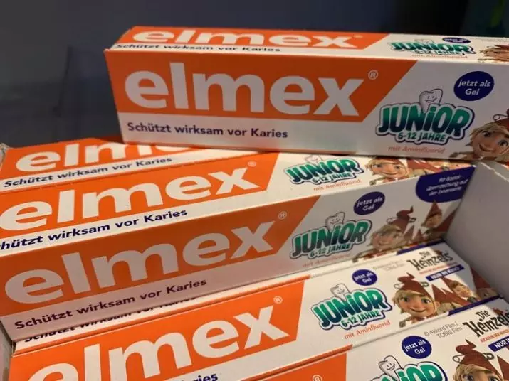 Елмекс паста за заби: Состав, чувствителен за чувствителни заби и заштита од кариес, тестенини со флуор од Финска, детски и возрасни, осврти 24031_24