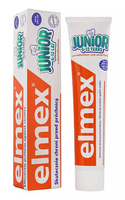 ELMEX tandepasta: samestelling, sensitief vir sensitiewe tande en beskerming van karies, pasta met fluoor van Finland, kinder- en volwasse, resensies 24031_5
