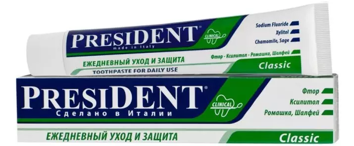 Dentopasto por restarigi dentan emajlon: Kio estas reminerala pasto por plifortigi la emajlon de la dentoj kaj kiu pli puraj fendoj? Selektado de la plej bona emajla emajlo paste 24035_13