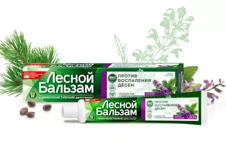 牙膏“森林Balsam”：組成和製造商，夜晚和黑色，“FORTA資產”和“三效”，對於敏感的牙齒和其他產品，評論 24041_23
