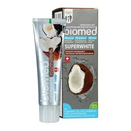 Biomed toothpaste: komposisyon, itom sa karbon ug lubi, uban sa mga parras, White Complex ug Sensitive, Calcimax ug sa uban, reviews 24044_10