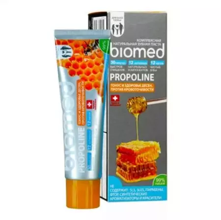 Biomed tandkräm: Sammansättning, svart med kol och kokosnöt, med druvor, vit komplex och känslig, kalcimax och andra, recensioner 24044_11