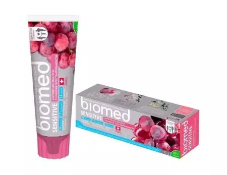 Biomed zobna pasta: kompozicija, črna s premog in kokos, z grozdjem, belim kompleksom in občutljivim, kalcimax in drugi, pregledi 24044_13