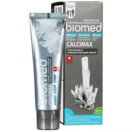 Kem đánh răng biomed: Thành phần, Đen với than và dừa, với nho, phức hợp màu trắng và nhạy cảm, Calcimax và các loại khác, đánh giá 24044_9