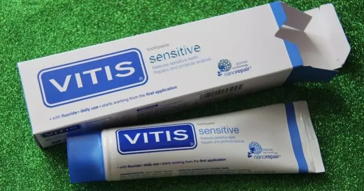 ยาสีฟัน Vitis: ทันตกรรมจัดฟันและ gingival, ไวท์เทนนิ่งและผลิตภัณฑ์อื่น ๆ คำแนะนำสำหรับการใช้ยาสีฟัน 24054_4