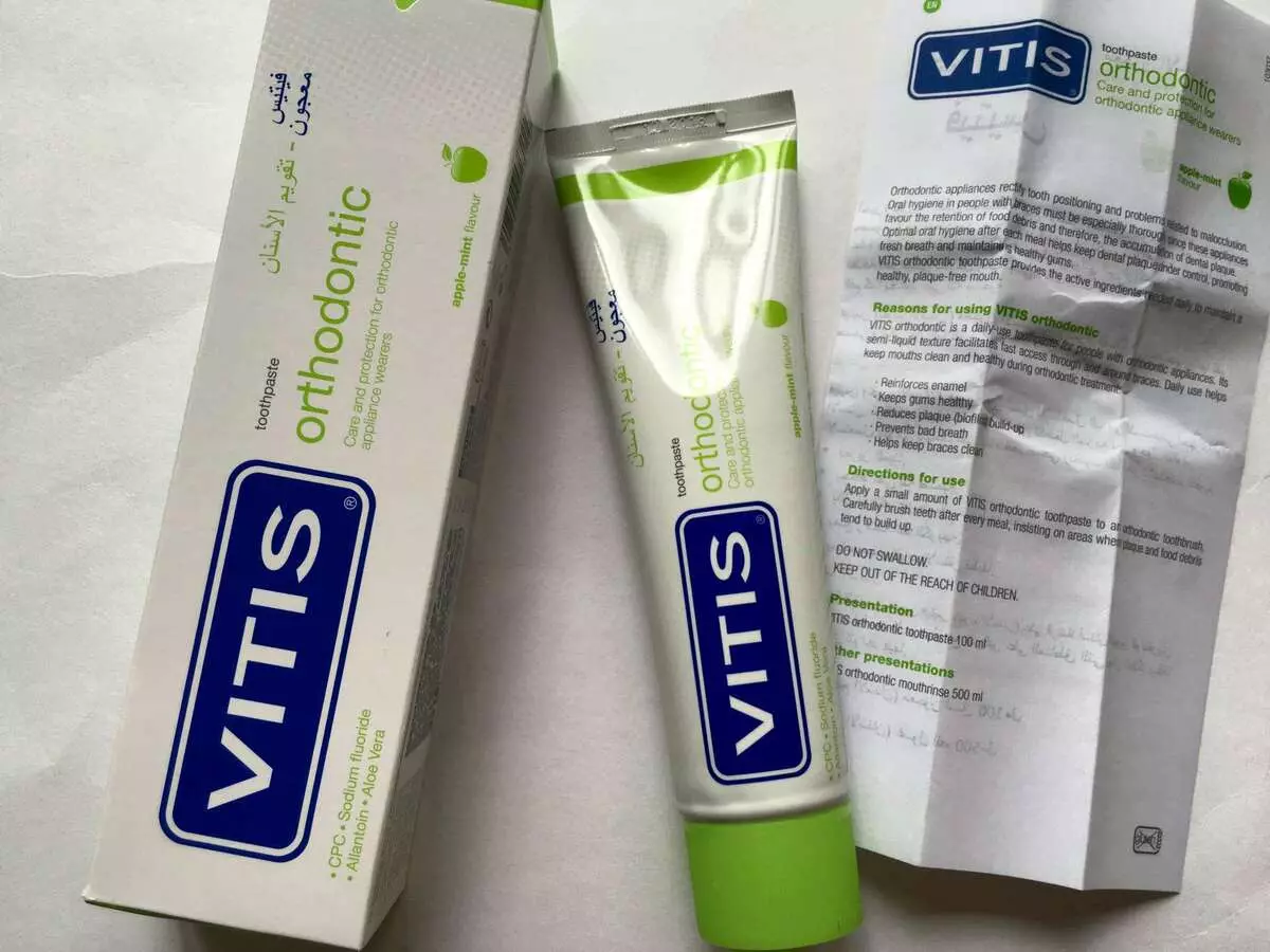 Toothpaste Vitis: ortodontiċi u ġinġivali, Whitening u prodotti oħra, Struzzjonijiet għall-Użu tat-Toothpaste 24054_9