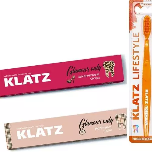 Klatz zubná pasta: alkohol a zdravotná chuť, detská linka pre deti a brutálne, pasty pre mužov. Zubné recenzie 24056_4