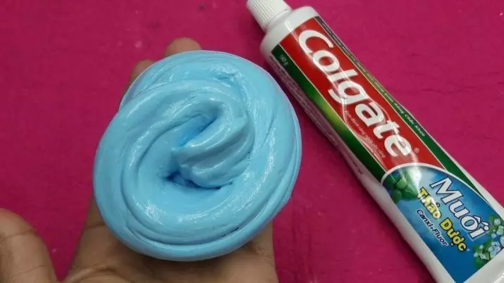 Hoe om 'n skyfie tandepasta te maak? Lizun van tandepasta en sjampoe, met suiker en vloeibare seep, met meel en sonder gom, ander skyfievertes 24072_35