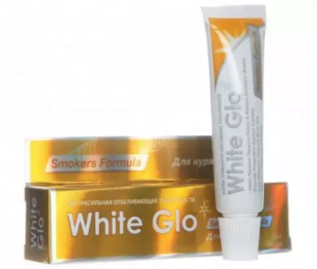 Белата GLO паста за заби: белење екстрацен за пушачи и јаглен, за љубителите на кафе и чај, 