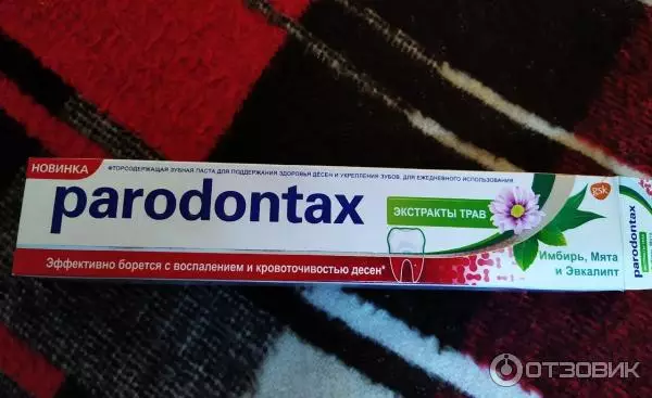 O creme dental de Parodontax: sem flúor para a saúde da gengiva, composição, pasta de limpeza ultra, 
