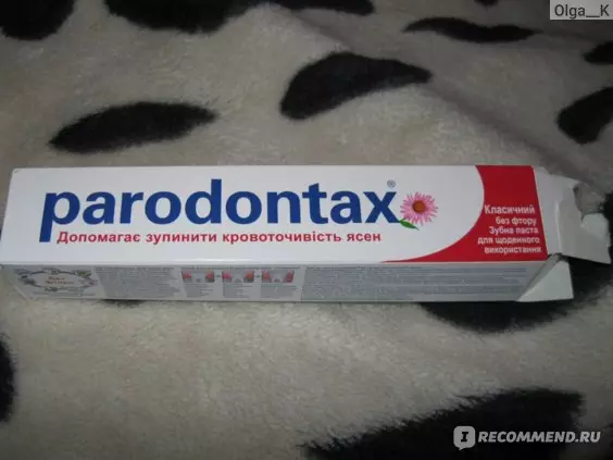 Oduk parodontax: Tanpa fluoride kanggo Kesehatan Gum, komposisi, tempel reresik ultra, 