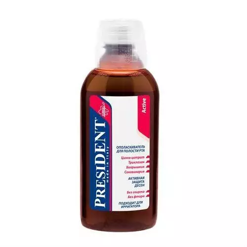 Ang mga riners ay pangulo: Profi at aktibo para sa oral cavity, antibacterial na may chlorhexidine at iba pa. Komposisyon ng mga pondo at tagubilin para sa paggamit 24081_8