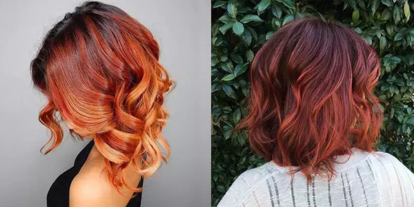滚珠上的红头发（49张）：中等长度的染色头发，适用于短发和长头发的女孩，选择色调 24107_18
