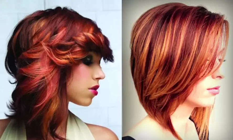 Ballow на червена коса (49 снимки): оцветяване на коса на средна дължина, опции за момичета с къси и дълги коси, избор на цветове 24107_19