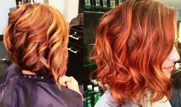 Ballow na crvenoj kosi (49 fotografija): bojenje kose srednje duljine, opcije za djevojčice s kratkim i dugom kosom, odabir nijansi 24107_20
