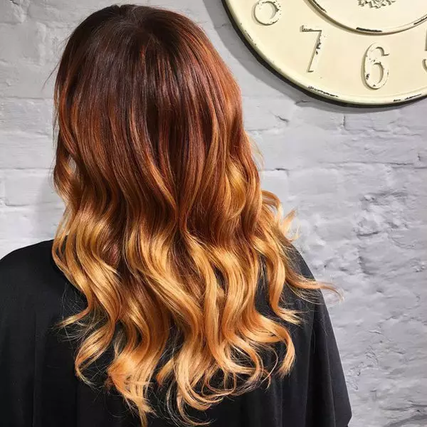 滚珠上的红头发（49张）：中等长度的染色头发，适用于短发和长头发的女孩，选择色调 24107_26