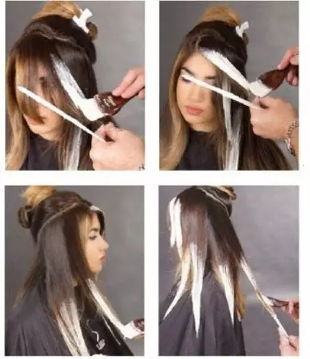 Shutush në flokë të errët (51 foto): Teknikë hap pas hapi i ngjyrosjes së flokëve të shkurtër dhe të gjatë në shtëpi, është zeshkane me një llum të kuq? 24118_30
