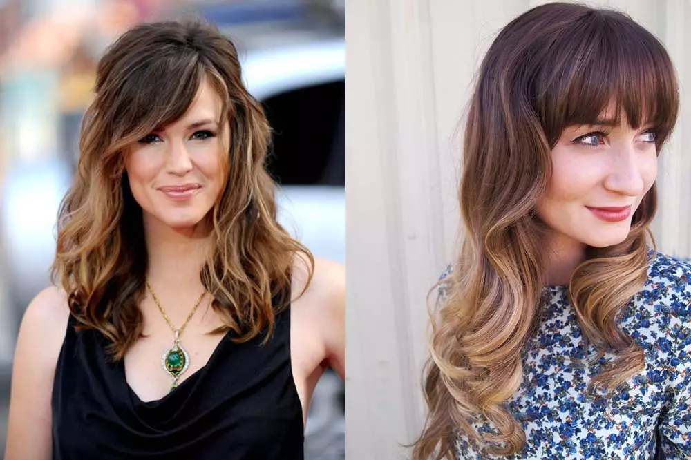 Shatus with bangs (28 photos): dyeing dark and bright short and long hair. How to paint the hair of medium length? 24125_12