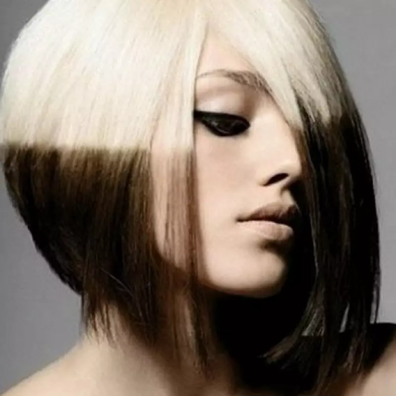 Ombre на къса коса (94 снимки): Характеристики на каскада на оцветяване и други, Ombre с гладка преход към раменете 24144_12