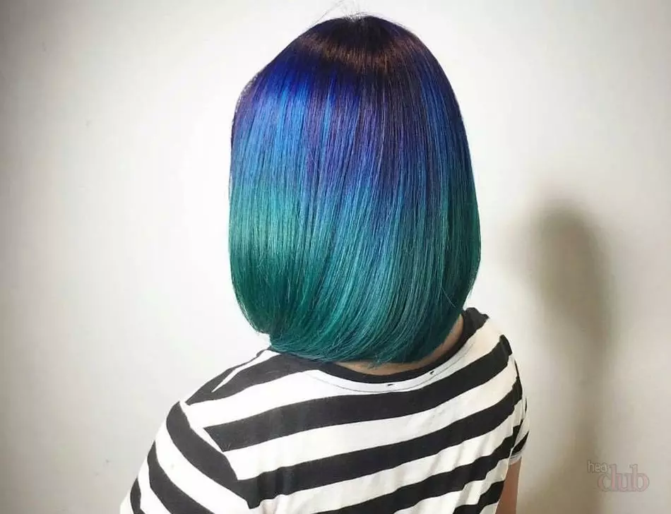 Ombre sa Gila (66 litrato): Features sa pagmansa sa asymetriko estilo sa buhok sa paglugway ug bangs, abo ug uban pang mga ombre sa manipis nga blonde ug itom nga buhok 24149_14