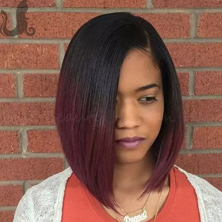 Ombre sur Kare (66 photos): Caractéristiques des coiffures asymétriques colorantes avec allongement et frange, cendres et autres ombre sur des cheveux blonds minces et noirs 24149_37