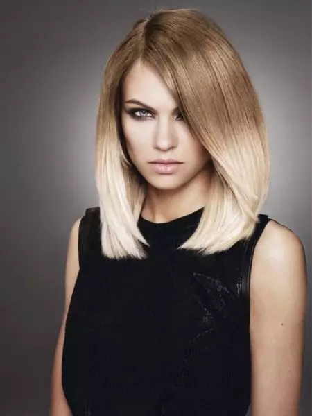 Ombre on blond hair (46 photos): staining of short and long hair, painting of the strand of medium length 24155_9