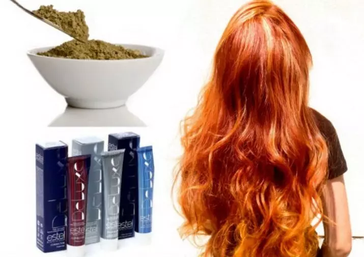 Henna para o pelo (68 fotos): Normas de cor de pelo, tons e cores de pintura natural. O Henna é mellor e como usalo? 24171_9