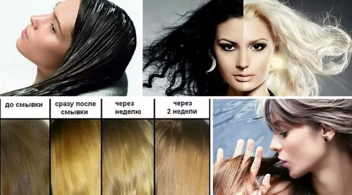 Πώς να αποχρωματίσει τα μαλλιά σας στο σπίτι; Ανθισμένο στο σπίτι χωρίς βλάβη στα μαλλιά. Πώς να φωτίσετε τις μαύρες μπούκλες σε επαγγελματικά εργαλεία; 24198_6