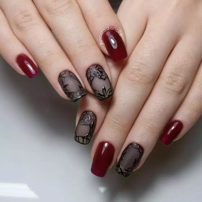 Manicure manicure Gel Lacquer (68 sary): Ny famoronana endrika miaraka amin'ny lambam-paty mavokely mavokely. Ahoana no fomba hanamboarana ny fototry ny gel lacas? 24208_18