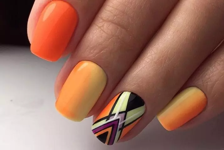 Bright Manicure Gel Lacquer (36 bilder): Nail design idéer i orange färg 24212_15