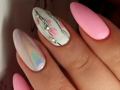 Manicura con xemelgo laca de xiper (91 fotos): como usar o wipping en barniz negro ou branco? Deseño de manicura vermella e rosa 24237_79