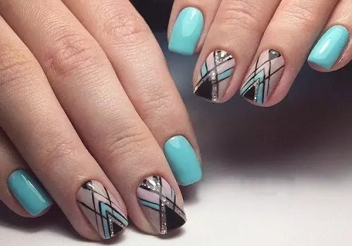 Geometry Gel Barnish en las uñas (58 fotos): ¿Cómo hacer el diseño de un paso de manicura geométrico a paso? Ideas de diseño originales 24240_3