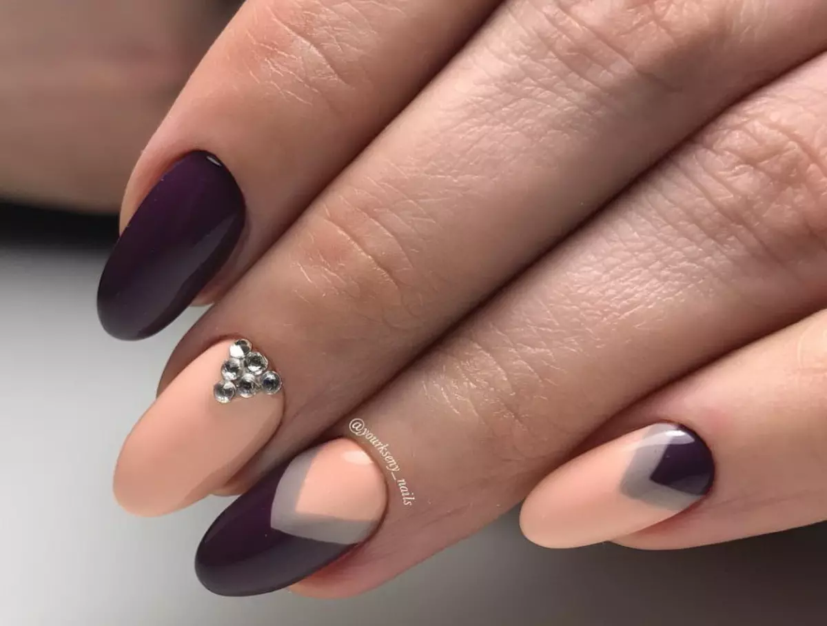 Nail Design Gel Lacqueriga sügisel 2021 (74 fotot): sügise maniküüri ideed ja värvid, uuendused kate toonid, populaarsed kujunduse teemad 24244_46