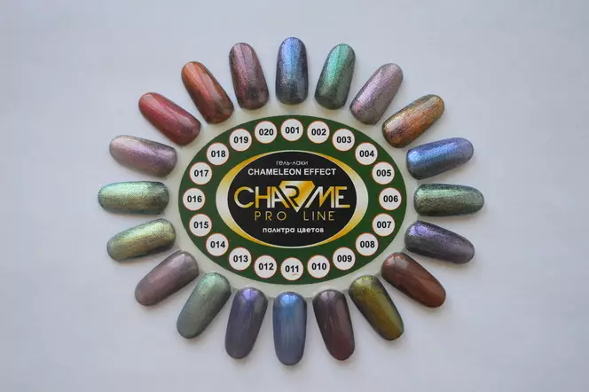 Charme Gel Lacquer: Gnéithe de Naka Chica agus PRO líne, athbhreithnithe 24289_12