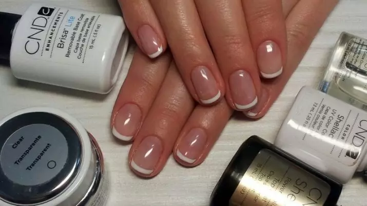 Fransız manikür Shellac (72 şəkil): necə evdə dırnaqları Fransız dizayn etmək üçün necə? sadə örtüklü və naxışlı ilə Options 24353_2