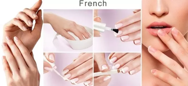 Franch سفید بر روی ناخن ها (81 عکس): طراحی یک مانیکور فرانسوی در ناخن های تیز و گرد با درخشش، زیبا کلاسیک فرانسوی در ناخن های طولانی 24359_22